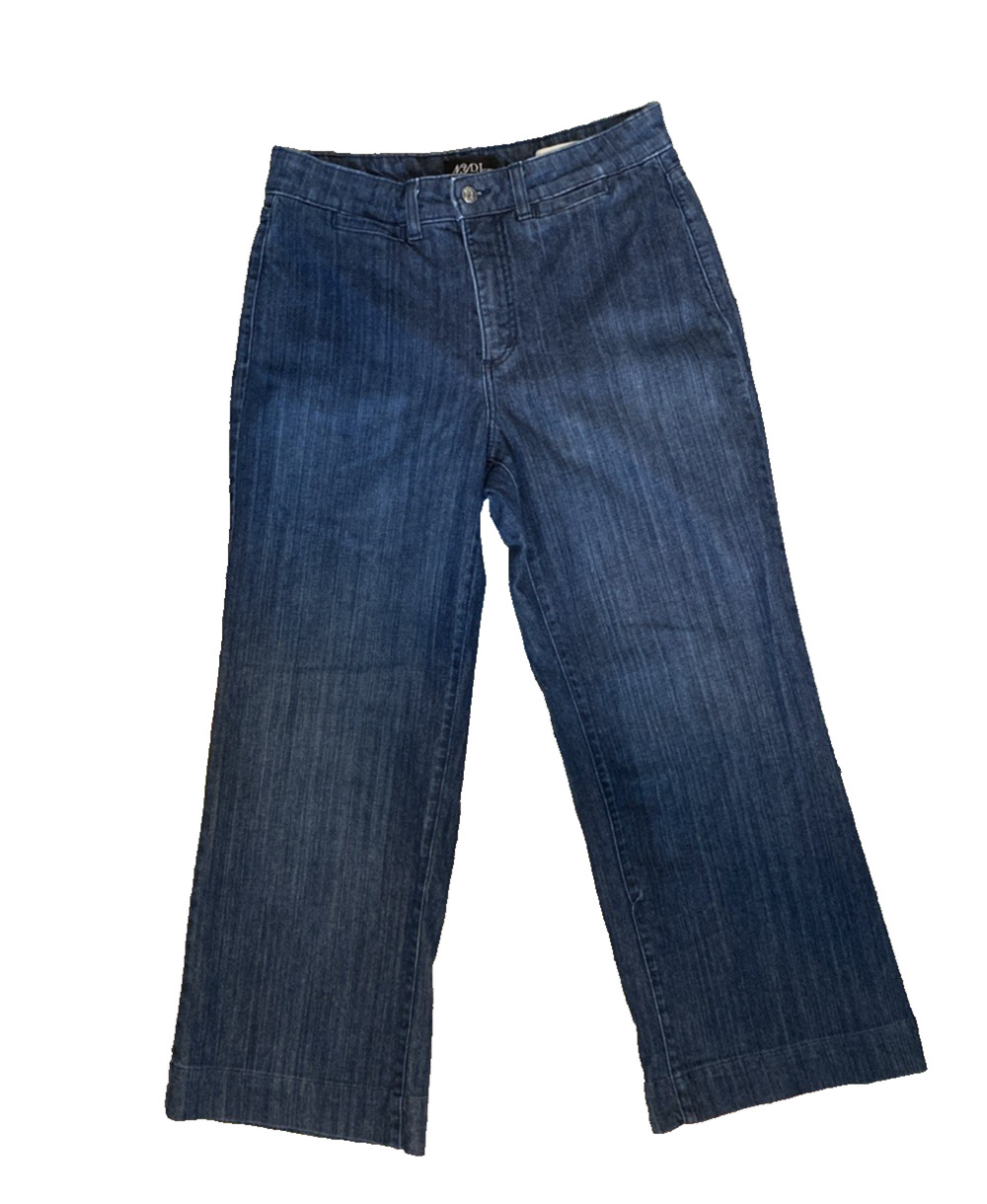 NYDJ Jeans Women’s Size 10 Straight Wide Leg Stylish Blue Denim Pants Normcore